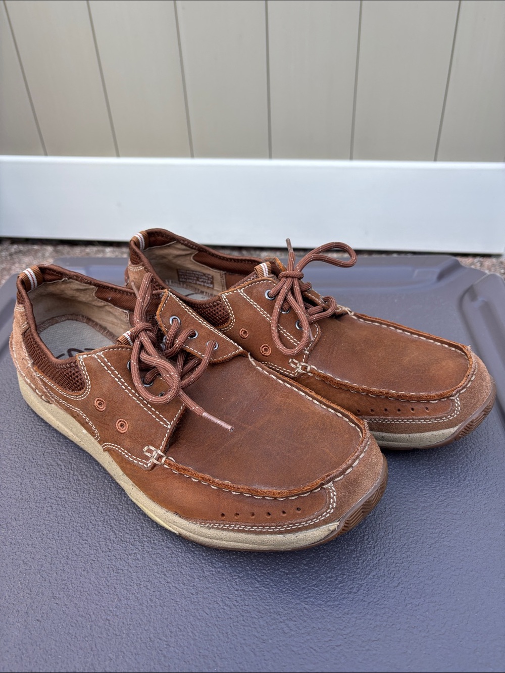 Men's Clarks Brown Casual Leather Lace-Up Shoes